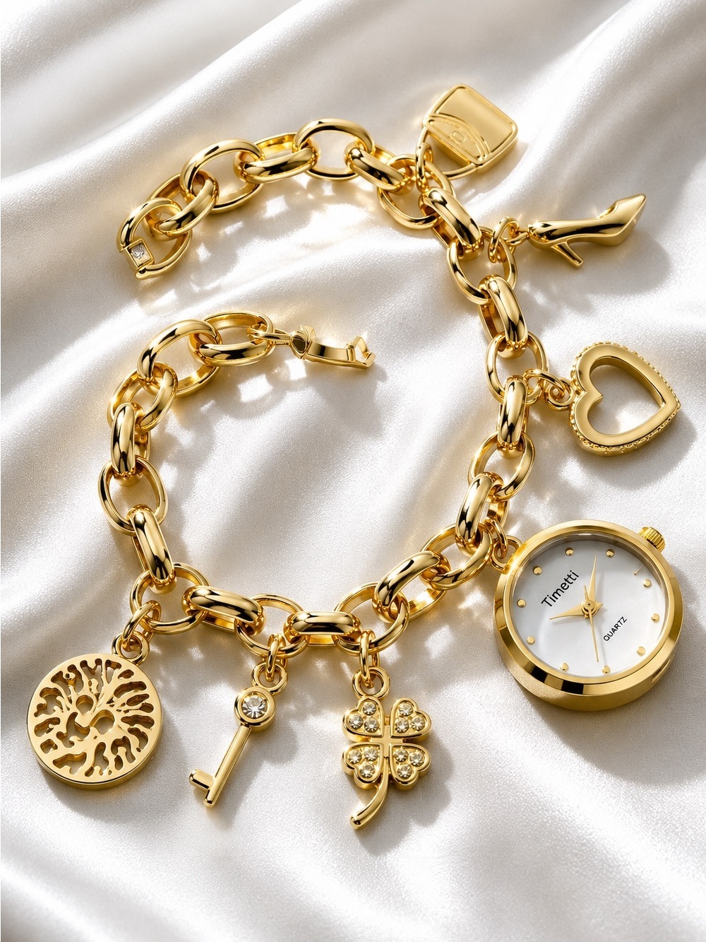 Gold Charm Bracelet Watch for Women - Picture 3 of 4